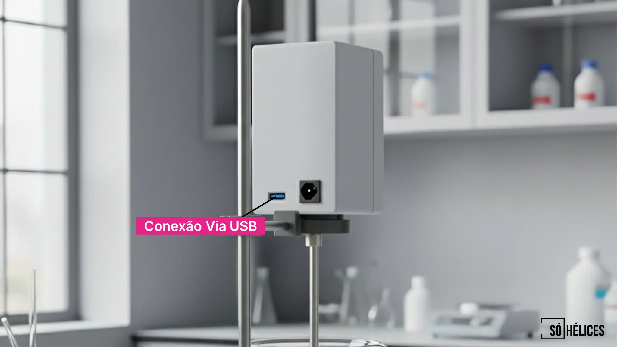 Agitador de bancada de laboratório com USB