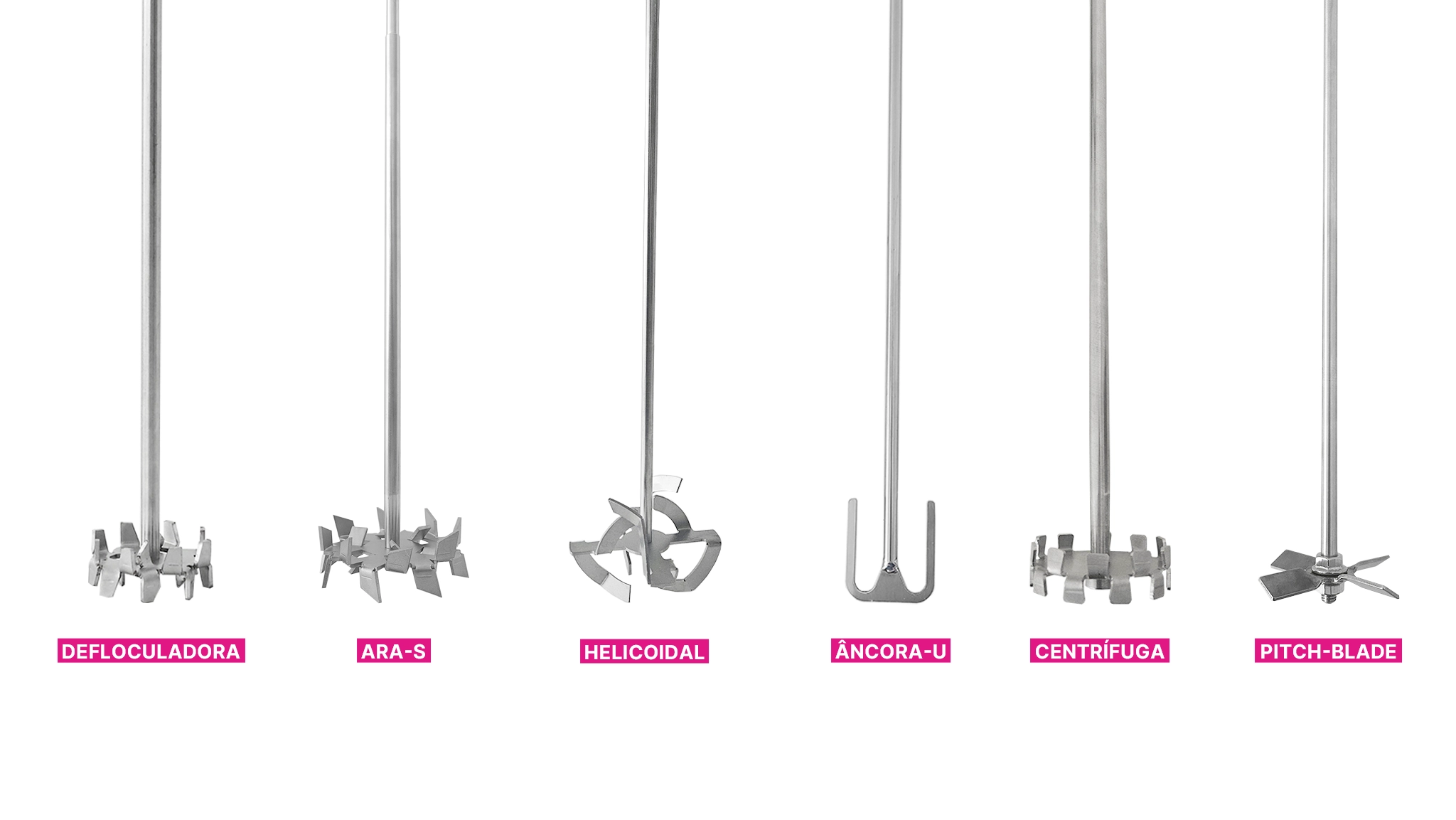 Modelos de hélices para agitadores mecânicos